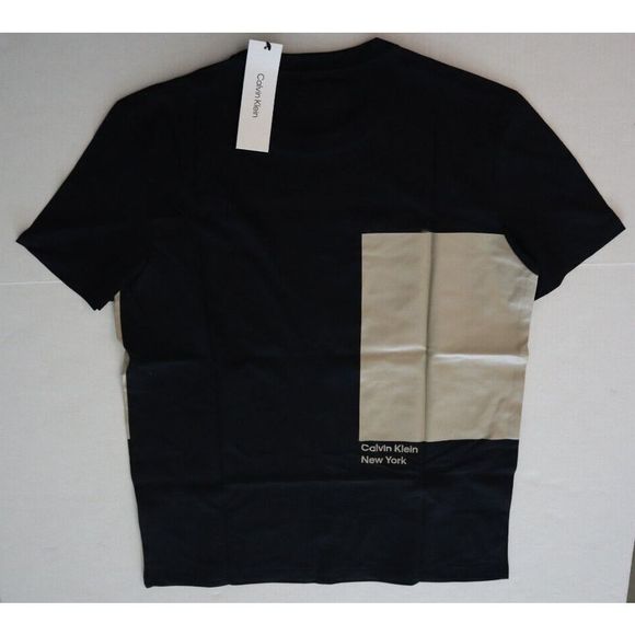 Calvin Klein 40CM814001 Men Sz M Black Beauty CK Knockout Logo Crewneck T-Shirt - Picture 5 of 7
